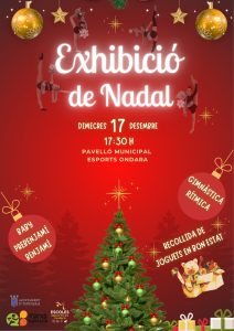 Exhibició Nadalenca de Gimnàstica Rítmica i Campanya Solidària de Recollida de Joguets – Dimecres 17 de desembre al Pavelló Municipal d’Ondara