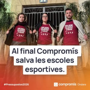 Comunicat Compromís Ondara: Els pressupostos d’Ondara s’aproven amb l’abstenció responsable de Compromís i es garanteix el cobrament de totes les associacions