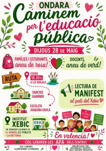 ONDARA ACULL HUI UNA CAMINADA REIVINDICATIVA PER DEFENSAR L’EDUCACIÓ PÚBLICA