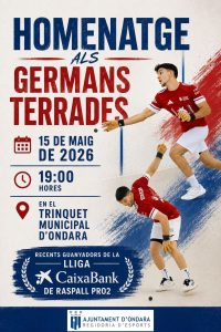 L’AJUNTAMENT D’ONDARA RETRÀ HOMENATGE ALS GERMANS TERRADES PEL TÍTOL DE LA LLIGA CAIXABANK DE RASPALL PRO2