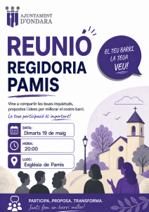 L’AJUNTAMENT D’ONDARA CONVOCA LA REUNIÓ DE BARRI DE PAMIS EL PRÒXIM 19 DE MAIG