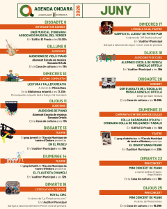 PROGRAMACIÓ AGENDA ONDARA JUNY 2026