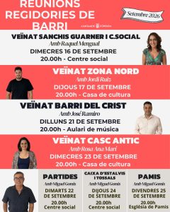 L’AJUNTAMENT D’ONDARA REPRÈN LES REUNIONS DE BARRI AL MES DE SETEMBRE